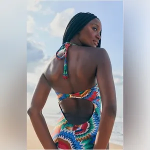 Farm Rio Chevron Toucans One Piece, size X-Small, $189 thumbnail 6