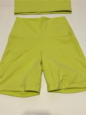 Bright Yellow Set Active SportBody Set Sports Bra Tank Top and Shorts Set thumbnail 7