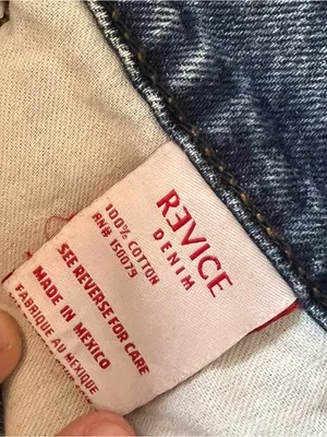 Revice Denim High Rise Straight Leg Mom Jeans Button Fly American Flag Size 27 thumbnail 7