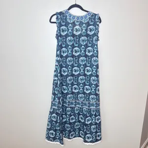 Naudic Small Sao Paulo Sleeveless Maxi Dress Cotton Tie-Dye Print‎ Boho Resort thumbnail 8