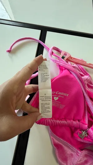 ✨ juicy couture pink velvet bikini set size l nwt 💖 thumbnail 11