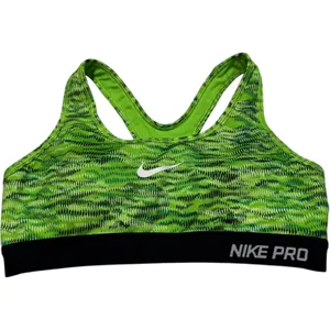 Nike Pro Dri-Fit Racerback Sports Bra Neon Green Black White Small thumbnail 5