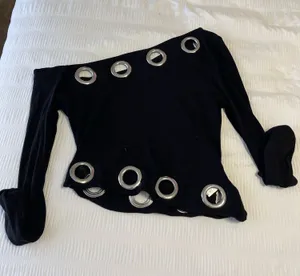 Long Sleeve Going Out Shein Top Asymmetrical thumbnail 1