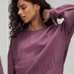 Lululemon Perfectly Oversized Crewneck Sweatshirt Plum Purple 100% Cotton Size 8 thumbnail 11