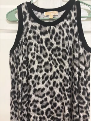 Michael Kors Women’s Leopard Print Sleeveless Tank Top – Black & Gray thumbnail 3
