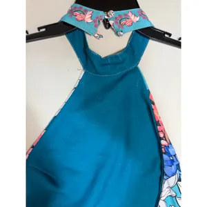 Agua Bendita Darmy blue floral Maxi halter Dress Large thumbnail 6