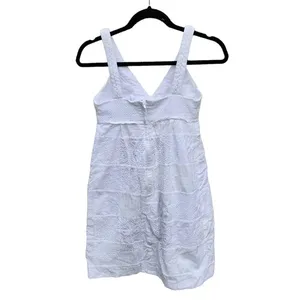 Lilly Pulitzer Women's White‎ Eyelet V-Neck Cotton Mini Dress Size 2 thumbnail 3
