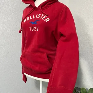 Hollister Red Hoodie Long Sleeve Pullover Y2k Grunge Streetcore thumbnail 3