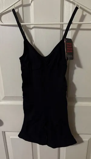 Sensil Womens Black Seamless Shapewear Bodysuit Mid Thigh Shaper‎ M/L NEW thumbnail 1