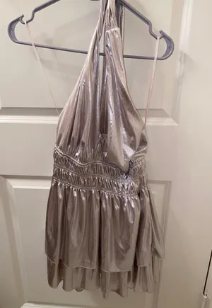 Silver/champagne Metallic Boutique Romper Silver thumbnail 1