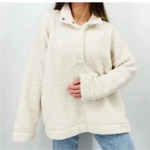 AERIE Ivory Cloud Sherpa Oversized Sweater Super Soft Cozy size Medium thumbnail 1