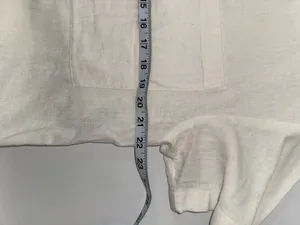 Abercrombie & Fitch Linen Blend Oversized Shirt Ivory White Button Down thumbnail 8