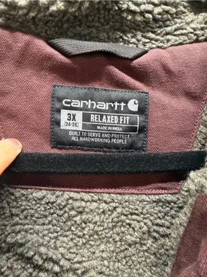 Carhartt Washed Duck Mock Neck Vest Plum Blackberry Purple Sherpa Lined Zip Up thumbnail 8