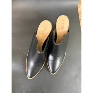 NWOT ABOUND Maya Block Heel Mule Pointed Black Faux Leather Womens 6 thumbnail 4