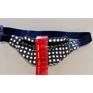 J Crew Fanny Pack Crossbody Sac Blue White Gingham Plaid Cotton Ruffle Edge thumbnail 8