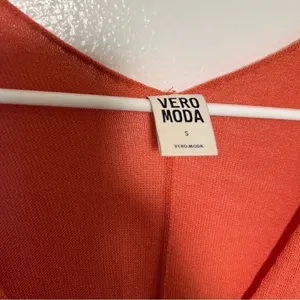 Vero Moda Womens Sz Small Inez Oversized Blouse Pink Orange Pockets Short Sleeve thumbnail 7