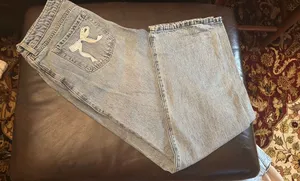 Hollister bow jeans size 29 low rise loose light washed thumbnail 1