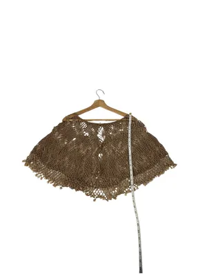 The Bead Metallic Crochet Shrug Capelet Bronze Boho Ren Fest Beaded NWT Y2K thumbnail 7