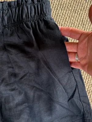 NWT QUINCE European Linen High Waisted Shorts Black Size XS thumbnail 7