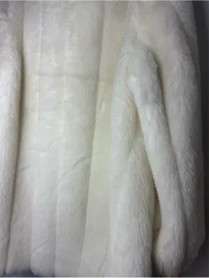 Vintage Women's Cream Faux Fur Jacket Front Button Made In USA Size XL Coat thumbnail 7