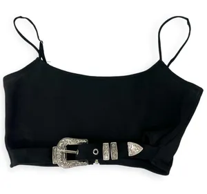 NWT ADIKA | M | GRAILED BUCKLE TOP Cropped Crop Bralette Western Festival thumbnail 2