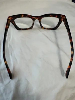 Ladies Tortoiseshell Square Frame Glasses - Brown +3.00 and bluelight blocker thumbnail 4