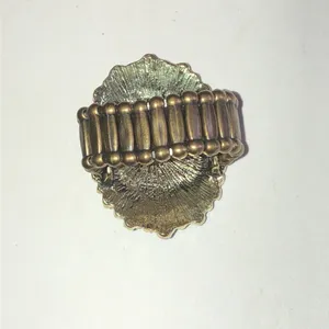 Antique Gold Tone Faux Turquoise Sunburst Statement Ring - Blue Stone thumbnail 3