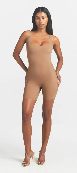 Skims (G15) Body Unlined Plunge Mid Thigh Bodysuit | Color Sienna | Size Small thumbnail 1