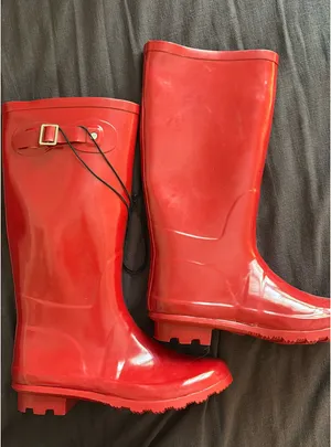 Red Rain Boots Size 7 thumbnail 1