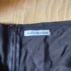 Reformation Black Satin Midi Skirt thumbnail 2