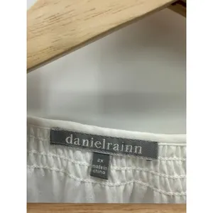 Daniel Rainn White Boho Tunic Women Size 2X White Swiss Dot Resort Peasant‎ thumbnail 6