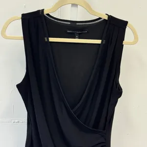 Y2K White House Black Market Black Faux Wrap Sleeveless Top Whimsical Med 2010s thumbnail 2