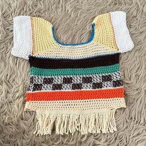 NWT Davi & Dani crocheted crop top size medium thumbnail 7