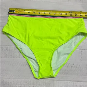 two-piece neon green high-waisted bikini set a sporty design swimsuit thumbnail 3