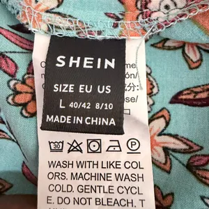 Women's Boho Floral Midi Dress L Turquoise Peasant Hippie Resort Empire Waist thumbnail 9