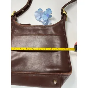 Vintage Unbranded Mahogany Leather Ergo‎ Crossbody Bag Minimalist 90s Style thumbnail 5