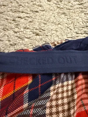aerie Red Navy Plaid Flannel Skater Pajama Pants - size XL thumbnail 7