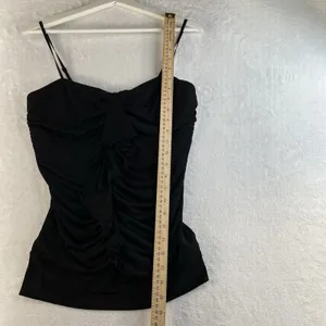 Vintage Y2K Takara L Large Babydoll Top Ruched Ruffle Tank Whimsygoth Goth Fairy thumbnail 14