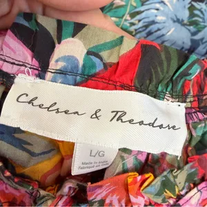 Chelsea & Theodore Women’s Floral Multicolor Spring Top Blouse Size L thumbnail 7