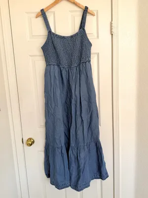 Marine Layer Selene Blue Maxi Dress Sleeveless XL thumbnail 3