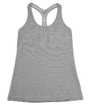 Lululemon Women's Cool Racerback II Hyper Striped White Black Size 6 thumbnail 1