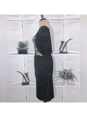 Vintage Black Dress Lace backless Puffed Sleeve whimsigoth dark fairy coquette thumbnail 10