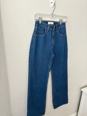 Abercrombie & Fitch Dark Blue High-Rise Jeans - Curve Love size 25 thumbnail 6