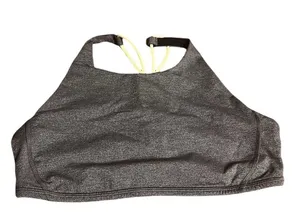 Lululemon Free To Be Bra *High Neck Heathered Black / Lemon Ice Size 12 thumbnail 1