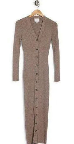 Torn By Ronny Kobo Vianne Long Sleeve Rib Knit Midi Dress thumbnail 5