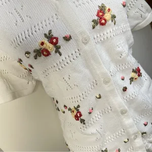 Vintage Northern Reflections Floral Embroidered Cardigan Cottagecore‎ Sweater M thumbnail 4