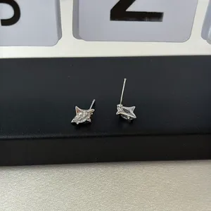 Small CZ Stor Stud Earrings for Men Women Streetwear Hip Hop Punk Unisex Style thumbnail 4