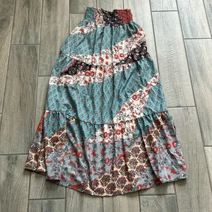Print tiered maxi skirt Blue thumbnail 1
