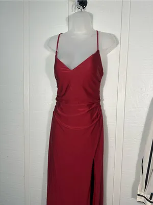 La Femme Red Spaghetti Strap Dress Size 2 NWT thumbnail 4