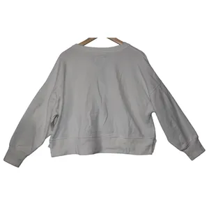 Abercrombie & Fitch Soft A&F White Fleece Button Down V-Neck Sweater Size Large thumbnail 2